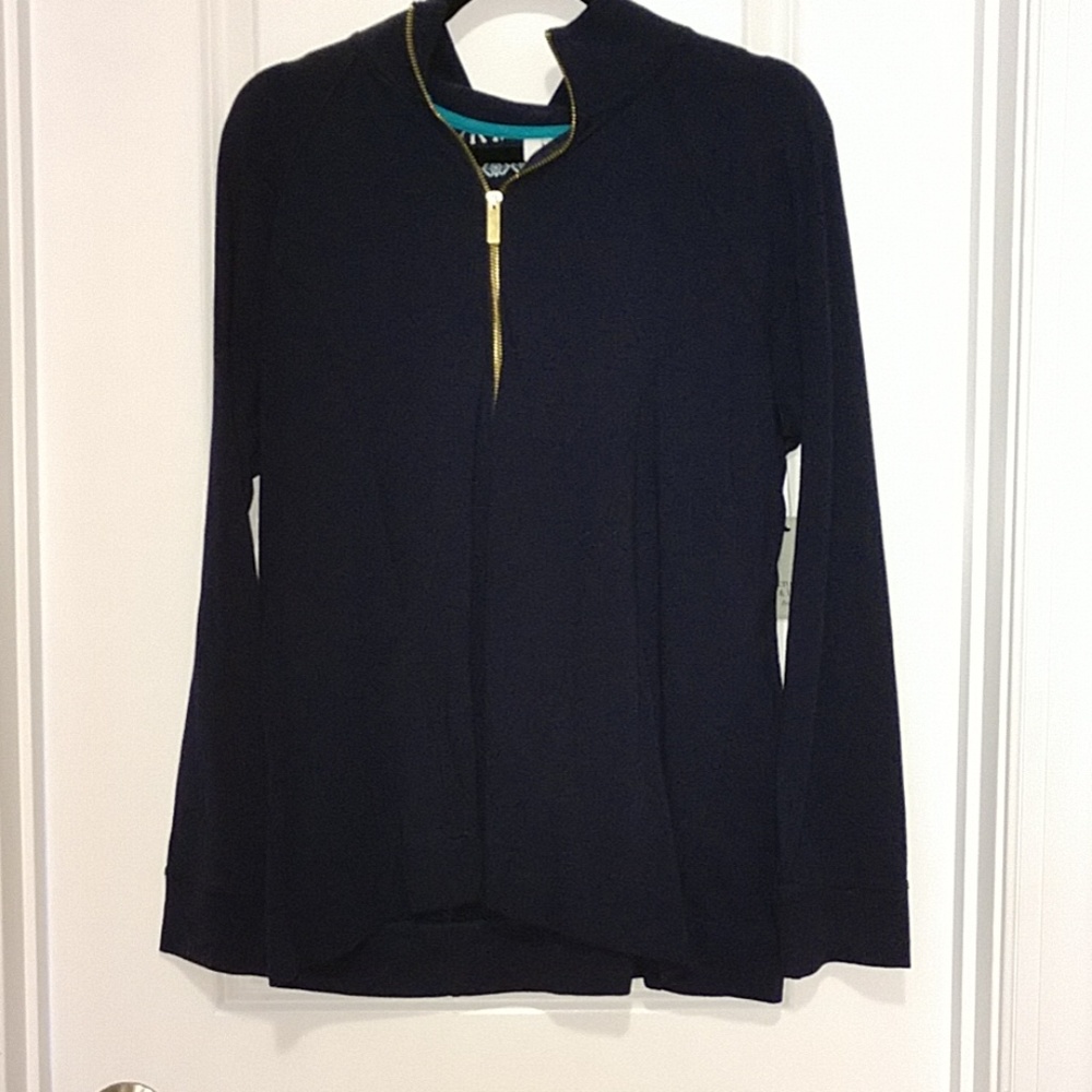 NEW Crown & Ivy Navy Half Zip Pullover 1x